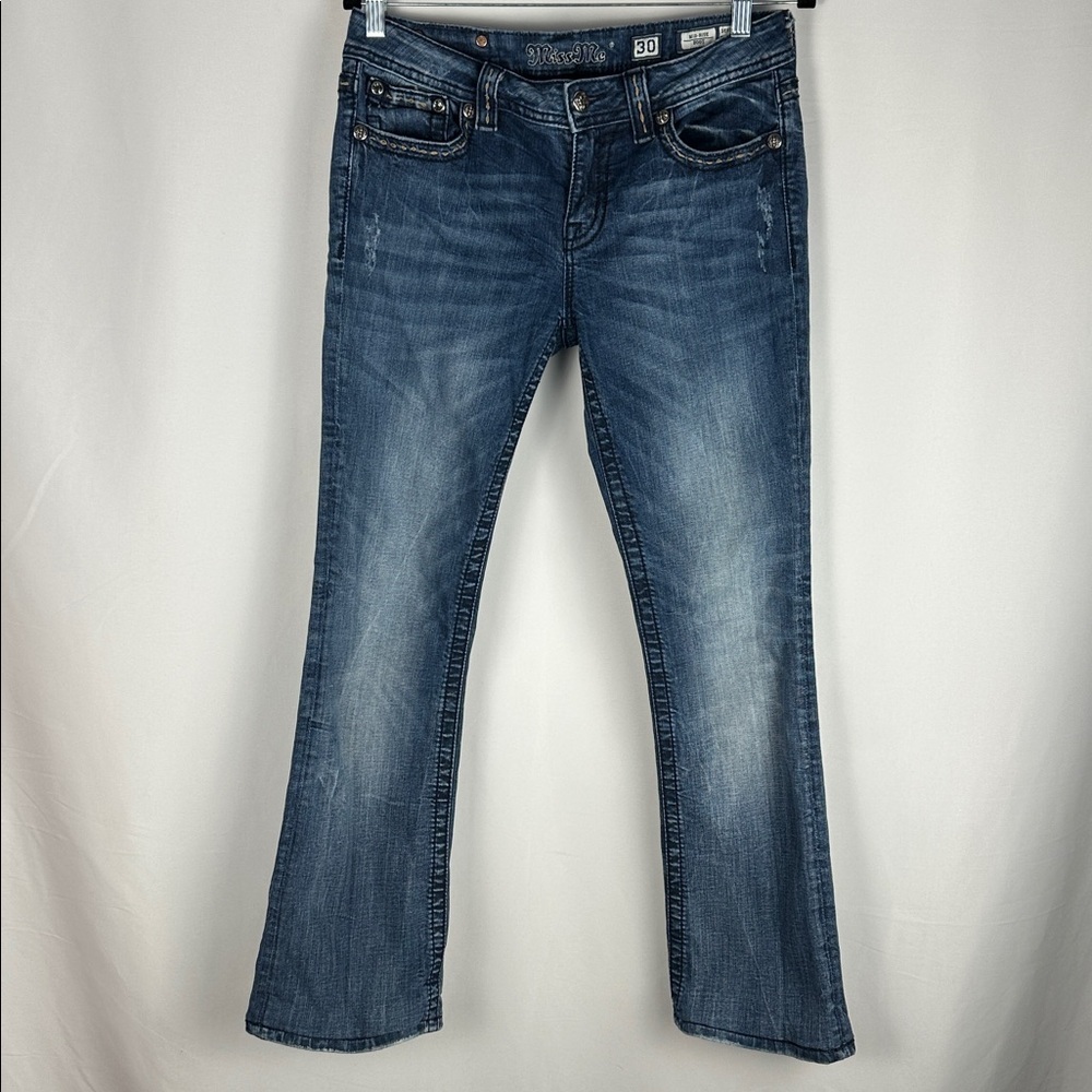 Miss Me Mid-Rise Boot Medium Wash Bootcut Jeans Size 30